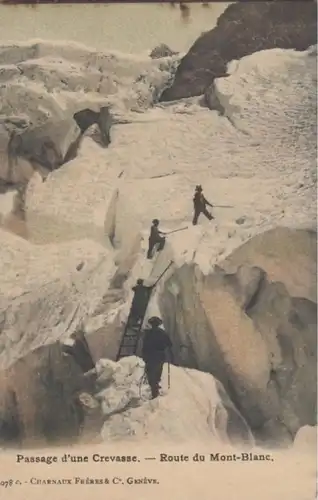 (435) AK Mont Blanc, Passage d'une Crevasse, vor 1945