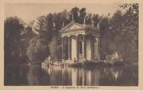 (379) AK Rom, Äskulap Tempel, Villa Borghese, Umberto, vor 1945