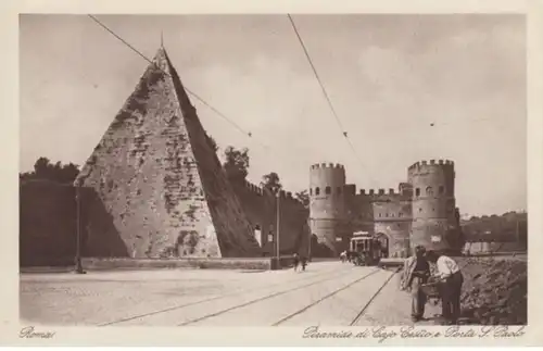 (361) AK Rom, Cestius Pyramide, Porta San Paolo, vor 1945