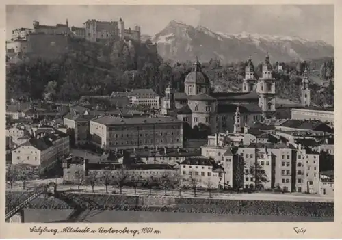 (348) AK Salzburg, Altstadt und Untersberg 1942