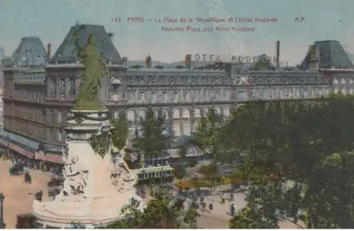 (311) AK Paris, Hotel Moderne, Platz der Republik, vor 1945