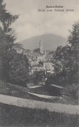 (292) AK Baden-Baden, Blick vom Schloss Solms 1917