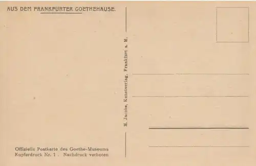 (274) AK Frankfurt am Main, Goethehaus, Erdgeschoss, vor 1945