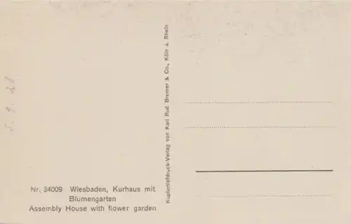 (264) AK Wiesbaden, Kurhaus mit Blumengarten 1928