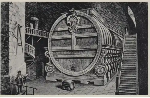 (250) AK Heidelberg, Das große Fass, vor 1945