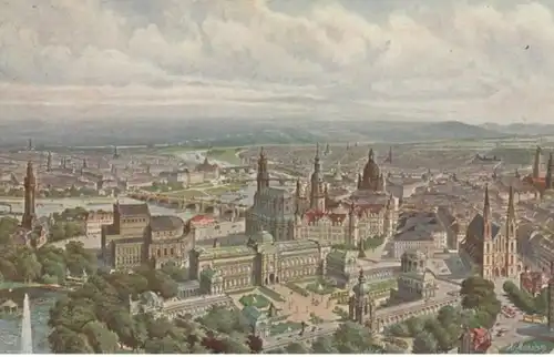 (186) Künstler AK Ad. Michalsky, Dresden, Zwinger, Oper... 1911