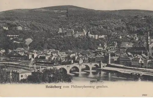 (164) AK Heidelberg, Schloss, Alte Brücke, um 1905