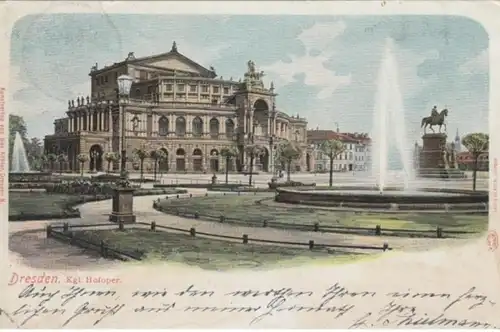 (155) AK Dresden, Kgl. Hofoper, Litho 1900
