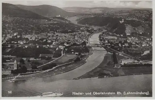(104) Foto AK Niederlahnstein u. Oberlahnstein, Luftbild 1936