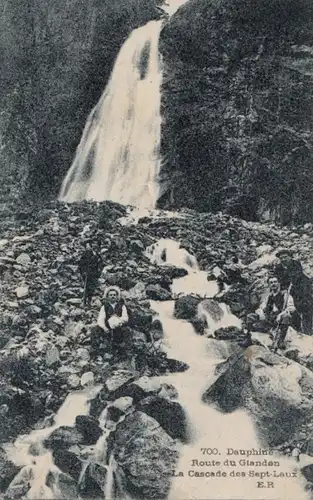 (38) AK Dauphine, Wasserfall, Cascade des Sept-Laux 1926