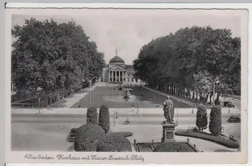 (2057) AK Wiesbaden, Kurhaus mit Kaiser-Friedrich-Platz 1941