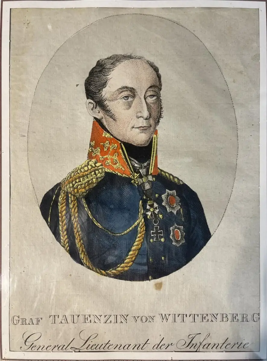4 handkolorierte Kupferstiche um 1813 „Preußische Fürsten und Adelige“ alt antik 4