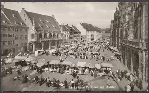 Freiburg / Schwarzwald, Markt beim Kaufhaus und Münster - 410092