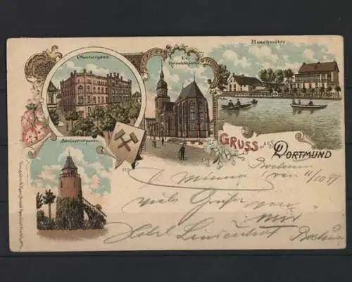 Dortmund, Oberbergamt, Rheinoldikirche, Buschmühle... - 400620