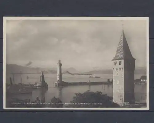 Lindau, Seehafen m. Blick ins Voralberger u. Schweizer Gebirge - 401062