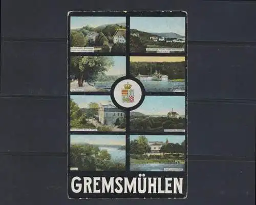 Gremsmühlen, verschiedene Ortsansichten, Karte mit Wappen - 401879