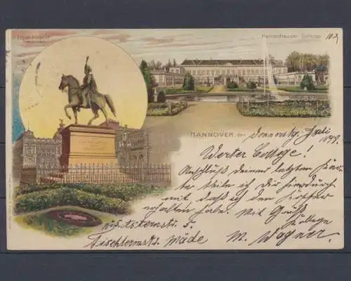 Hannover, Ernst August Denkmal, Herrenhäuser Schloss - 401452