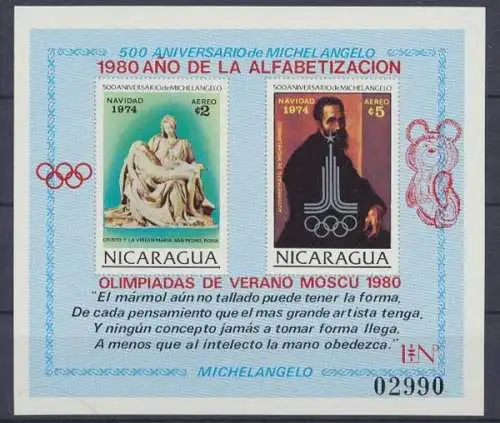 Nicaragua, Michel Nr. Block 118, postfrisch - 65322