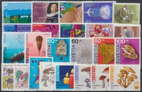 Schweiz, MiNr. 1516-1539, Jahrgang 1994, postfrisch - 694384