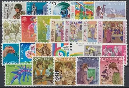 Schweiz, MiNr. 1385-1408, Jahrgang 1989, postfrisch - 694379