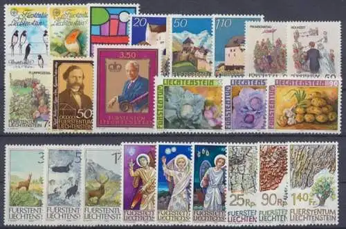 Liechtenstein, MiNr. 893-915, Jahrgang 1986, postfrisch - 692782