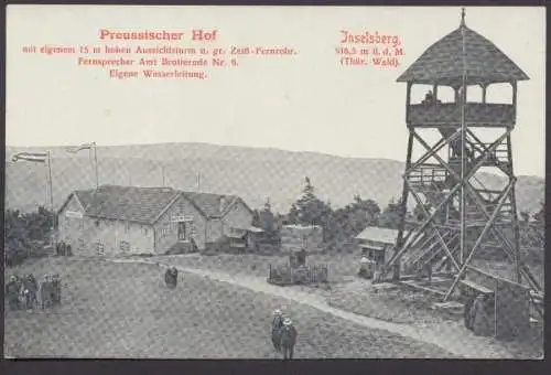 Inselsberg, Thür. Wald, Preussischer Hof mit eigenem 15 m hohen Aussichtsturm u. gr. Zeiß-Fernrohr - 403046