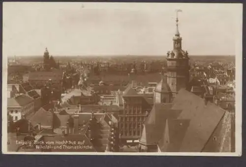 Leipzig, Blick vom Hochhaus auf Nikolai- und Thomaskirche - 403324