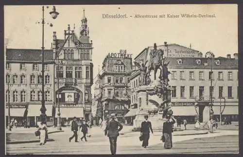 Düsseldorf, Alleestrasse mit Kaiser Wilhem-Denkmal - 403539