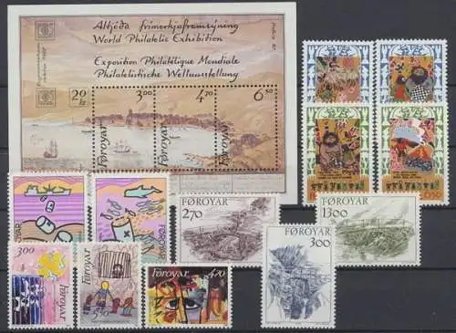 Färöer, MiNr. 130-144, Jahrgang 1986, postfrisch - 690808