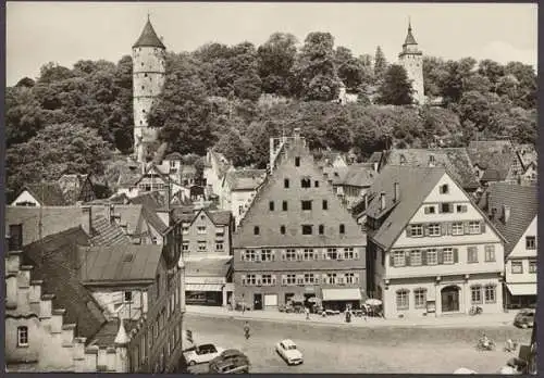 Biberach/an der Riß, Kapellenplatz, Blick auf weißen Turm und Gigelturm - 404078