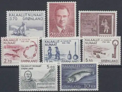 Grönland, MiNr. 147-154, Jahrgang 1984, postfrisch - 72080