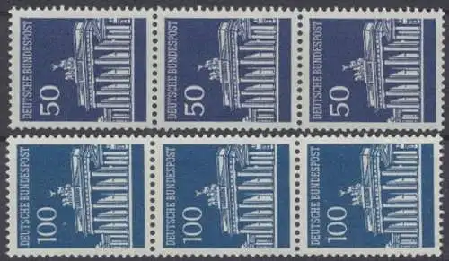 Deutschland (BRD), Michel Nr. 509 + 510 R, 3er Streifen, postfrisch - 74450