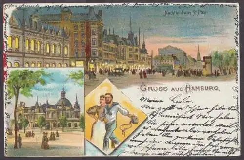 Hamburg, Nachtbild aus St. Pauli, Concerthaus Ludwig - 410754