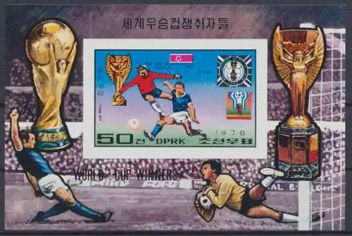 Korea Nord, Fußball, MiNr. Block 50 B, WM 1978, postfrisch - 601027