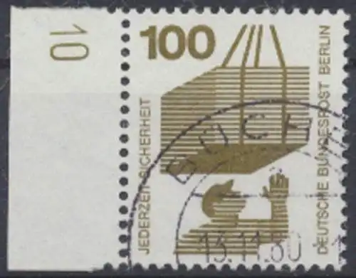 Berlin, MiNr. 410 A, linker Rand mit DZ 10, gestempelt - 600802