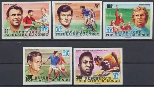 Kongo (Brazzaville), Fußball, MiNr. 614-618 B, postfrisch - 601028