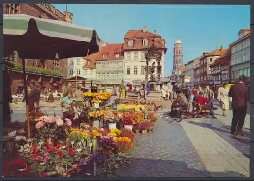 Göttingen, Blumenmarkt am Gänselieselbrunnen - 411379