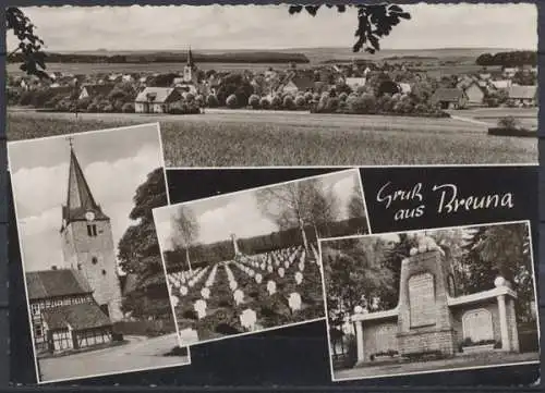 Breuna, Ortsansicht, Kirche Friedhof - 411445