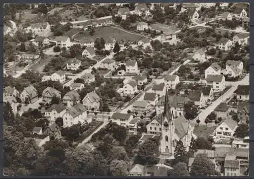 Hofhaim/Taunus, Luftaufnahme, Kirche mit Rossert- u. Staufenstraße - 411446