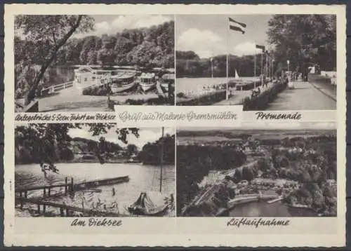 Malente-Gremsmühlen, Anlegebrücke, Promenade, Dieksee, Luftaufnahme des Ortes - 411516