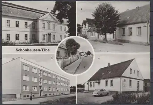 Schönhausen (Kr. Havelberg), Hans-Beimler-Oberschule, Fontanestraße, Raststätte "Elbaue" - 411549