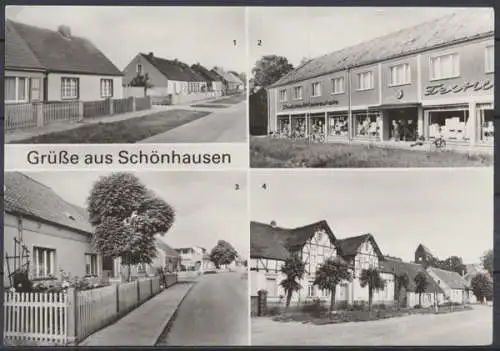 Schönhausen (Kr. Havelberg), Bergstraße, Konsum-Einkaufszentrum, Garten- und Fontanestraße - 411548