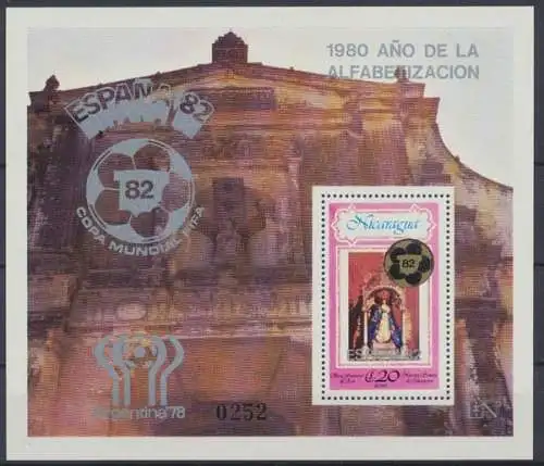 Nicaragua, Fußball, MiNr. Block 123, postfrisch - 601012