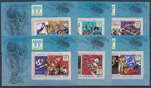 Guinea - Bissau, Fußball, MiNr. Block 90-95 A, WM 78, postfrisch - 601051