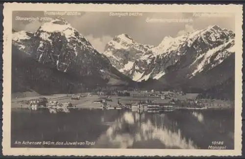 Achensee, Blick über den See zu den Bergen, Stanzerjoch, Tristenkopf, Sonnjoch, Bettlerkarspitze - 411621