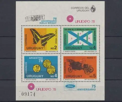 Uruguay, Auto, MiNr. Block 40, postfrisch - 601122