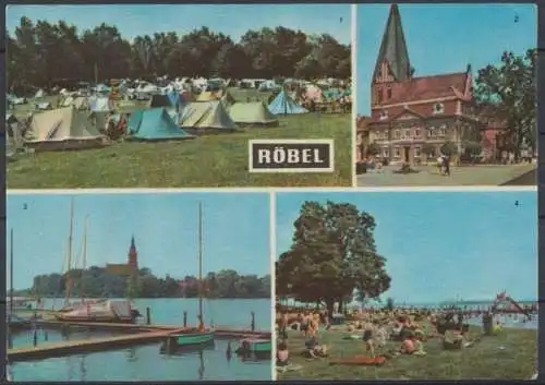 Röbel, Zeltplatz, Rathaus, Blick nach Röbel, Badeanstalt - 411709