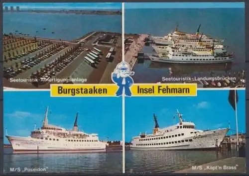 Burgstaaken, Insel Fehmann, Seetouristik Abfertigungsanlage und Landungsbrücken, M/S "Poseidon", M/S "Käpt'n Brass" - 411779