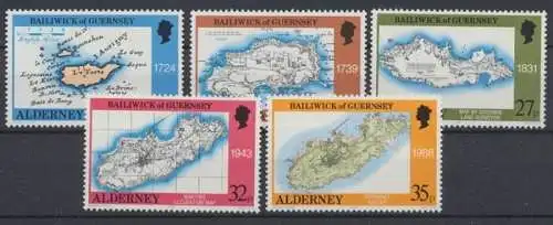 Alderney, MiNr. 37-41, postfrisch - 690432