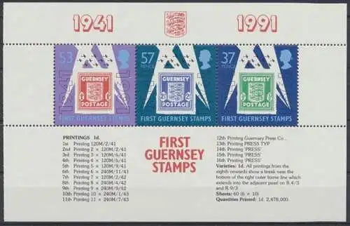 Guernsey, Michel Nr. 513-515 H-Blatt, postfrisch / MNH - 603440